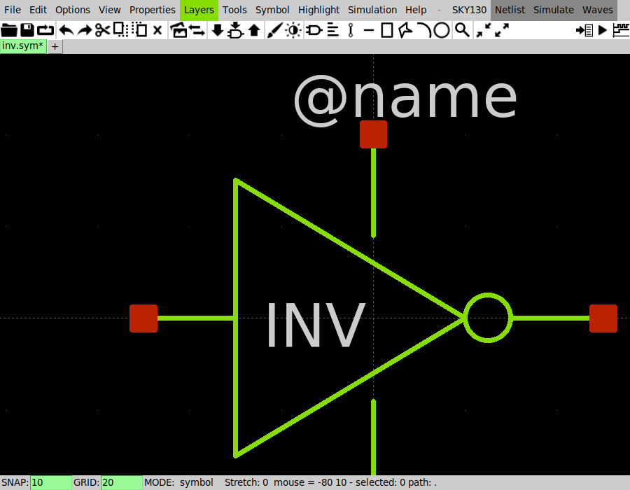 The inverter symbol