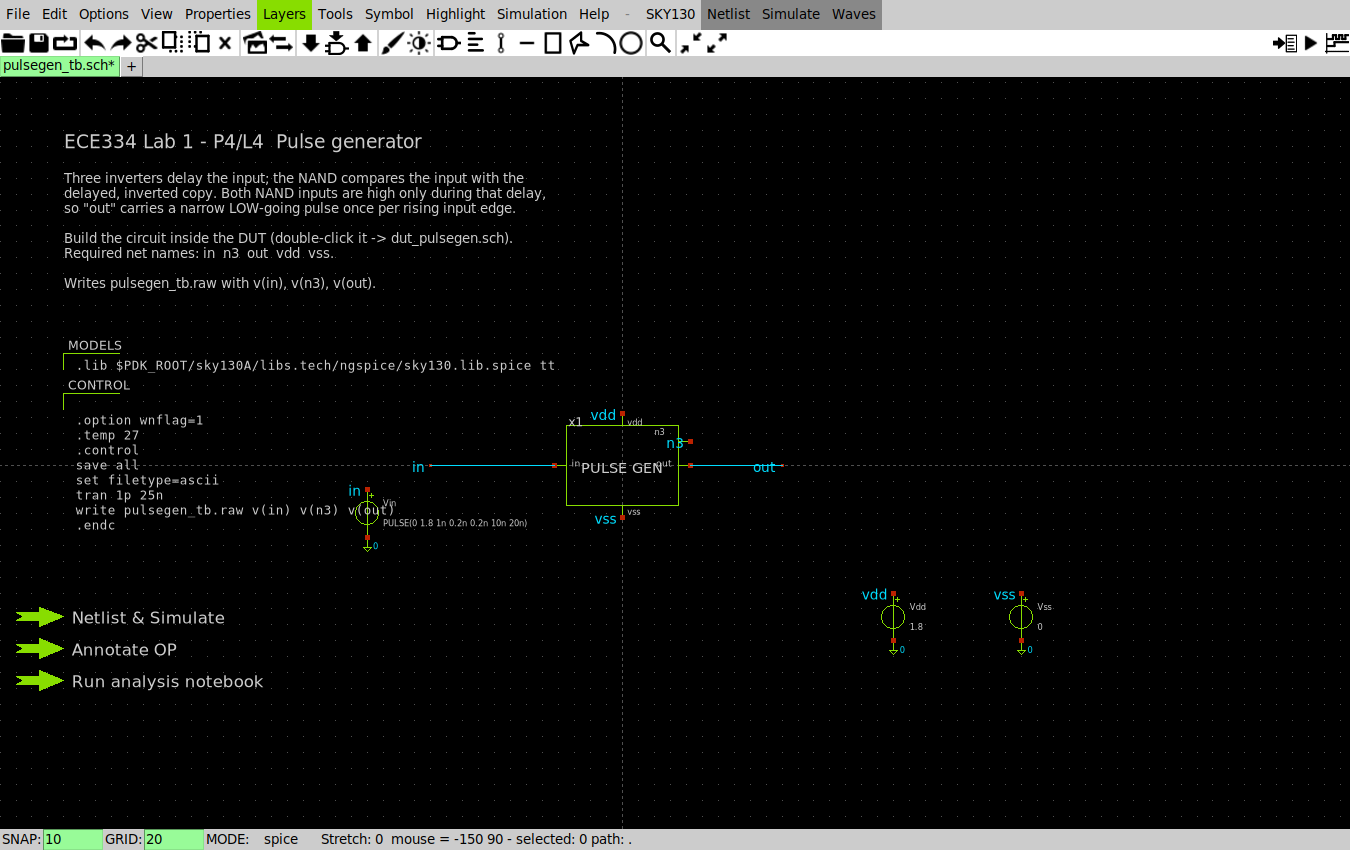 Pulse generator testbench